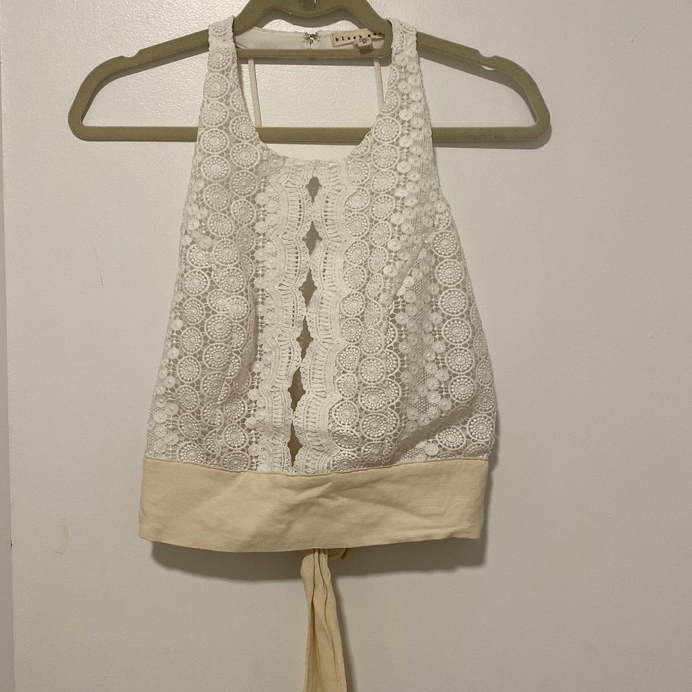 Blush Noir Lace Tie Back Crop Top
